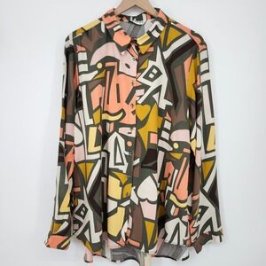 Colorful Dopamine‎ Womens Geometric Shirt Size 24 (US 20) Maximalism Artsy
